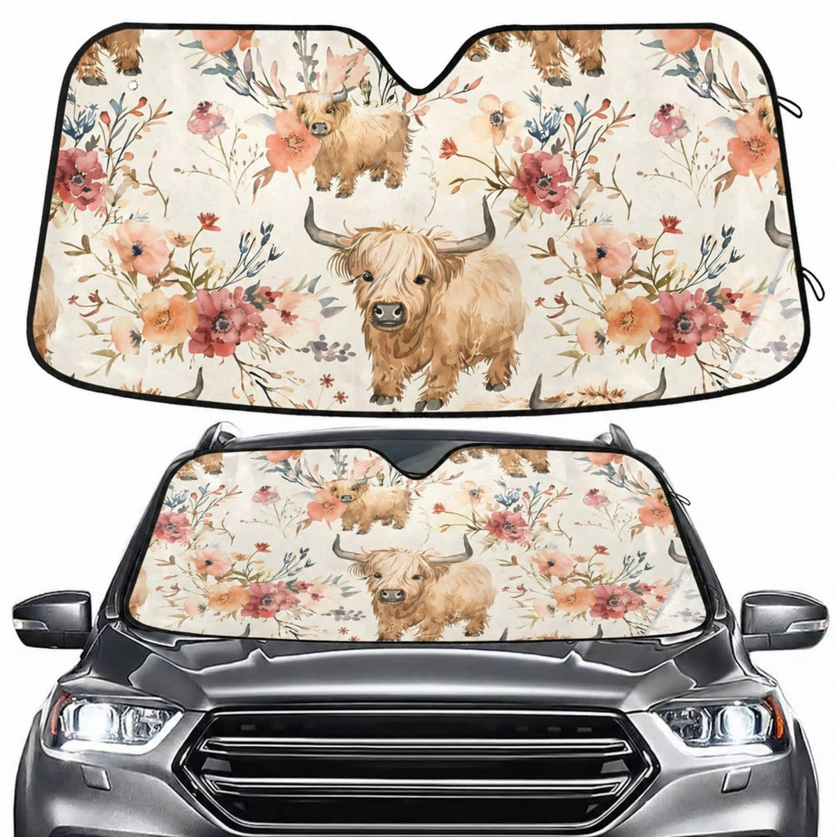 Sea Turtle Teal Windshield Sun Shade for Car Auto SUV Truck Foldable Front Window Sunshade Sun Visor Protector Block UV Rays Reflect Heat, 55" x 28"