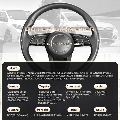 SEG Direct Car Steering Wheel Cover for Prius Civic Model 3 / Y 14"-14.25"