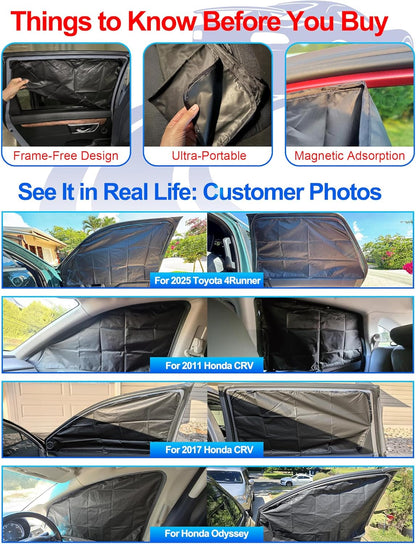 ZATOOTO Magnetic Honda Civic Sun Shade 2017-2024, Privacy & Cool, 4 Pack