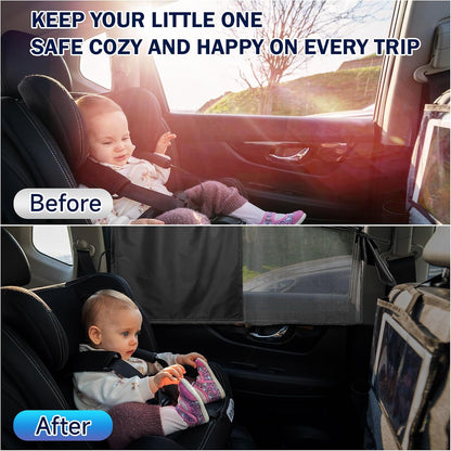 Car Window Shades, Side Window Sun Shades Blocks Heat and UV Rays Glare, Magnetic Car Privacy Safe Curtains for Back Windows, Camping Accessories for Baby