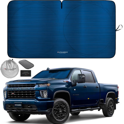 Autoamerics 1-Piece Windshield Sun Shade B&W American Flag USA Patriotic Design - Foldable Car Front Window Sunshade for Most Sedans SUV Truck - Blocks Max UV Rays and Keeps Your Vehicle Cool - Small