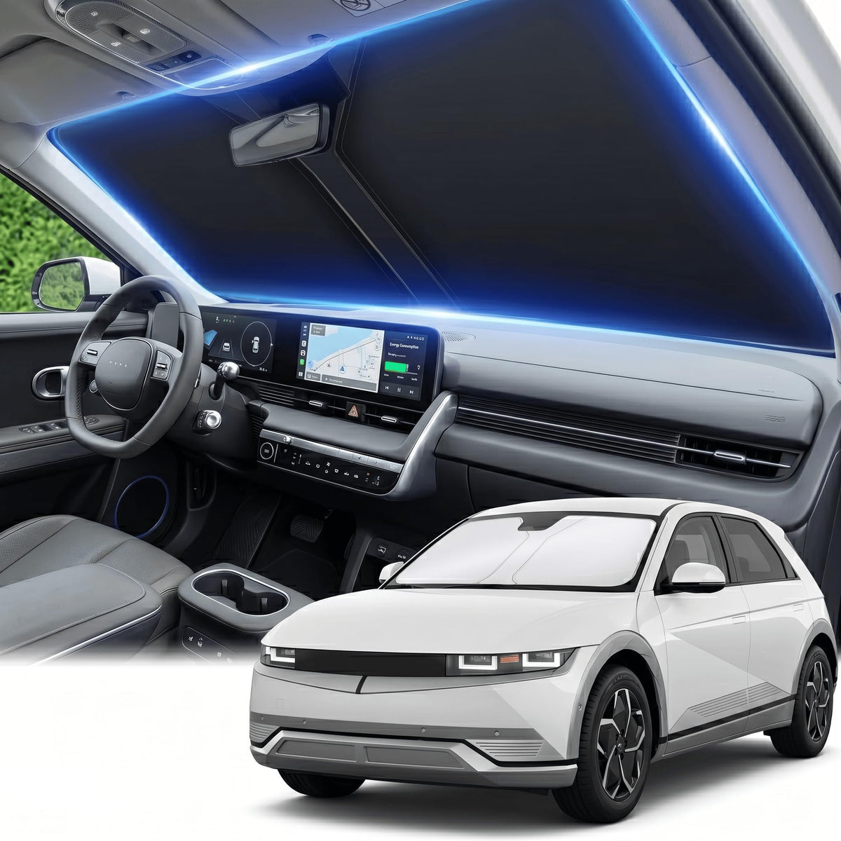 for Honda Accord 2018-2022 Windshield Sun Shade Front Window Shade Custom Fit Accord Accessories Sun Visor Foldable Shade Blocks UV Rays Summer Must Have Car Accessories