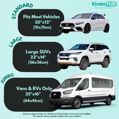 Car Window Shades - Certified 99.79% UVA & 99.95% UVB Sun Protection