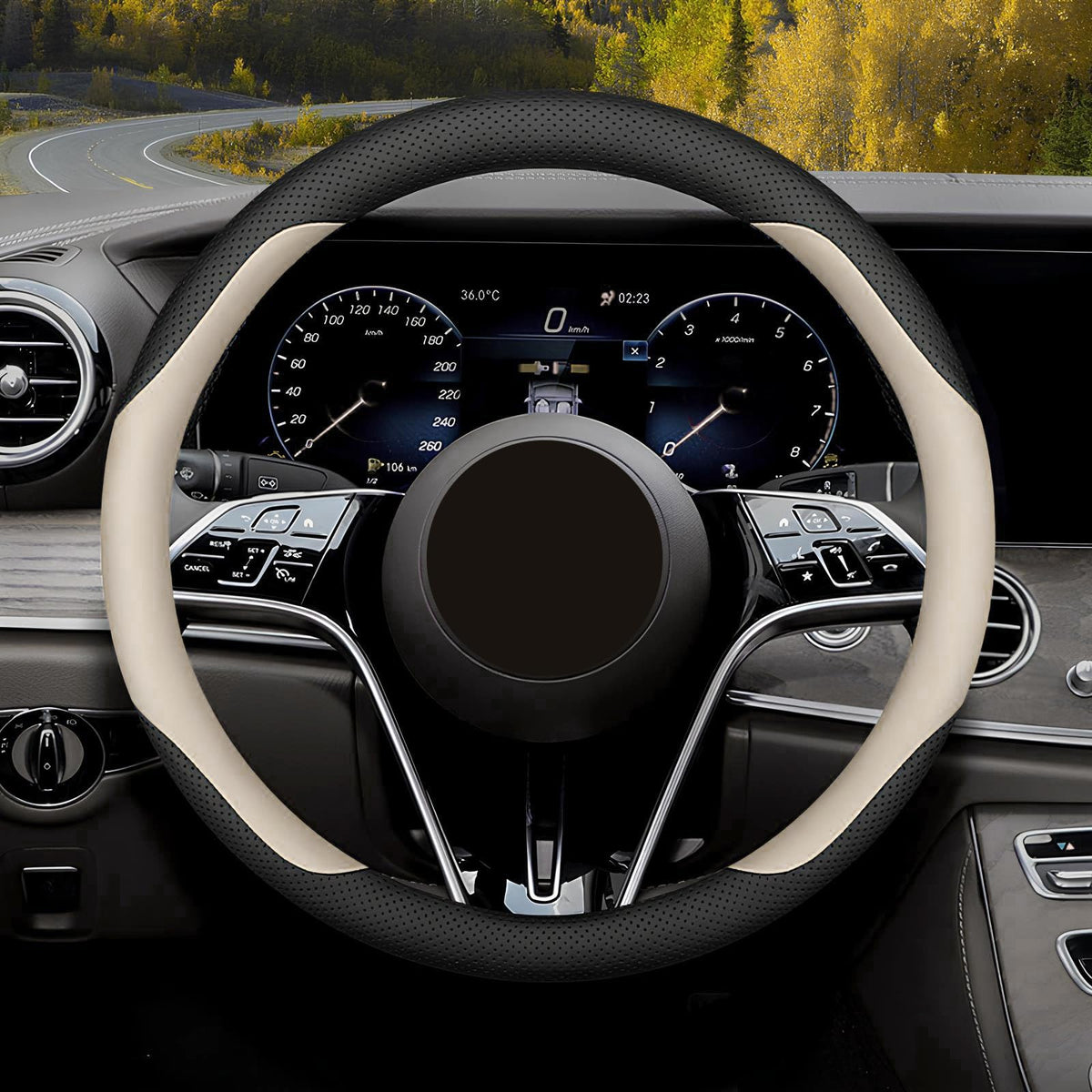 Steering Wheel Cover 14.5"-15", Non-Folding Packaging, Heavy-Duty