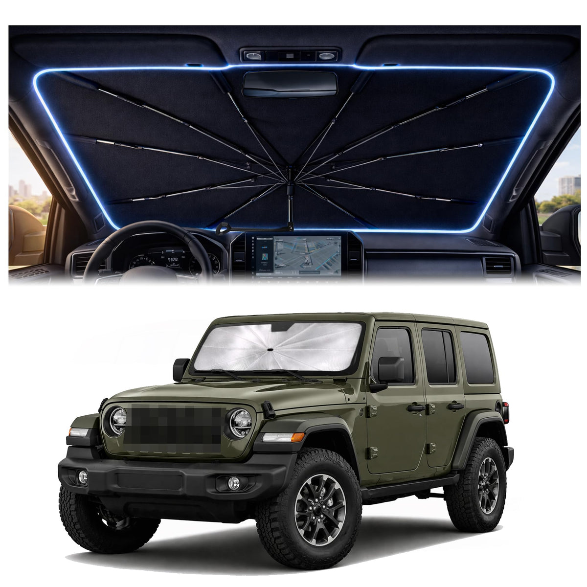 Car Windshield Sun Shade Umbrella for Mercedes Benz GLE 2020-2026