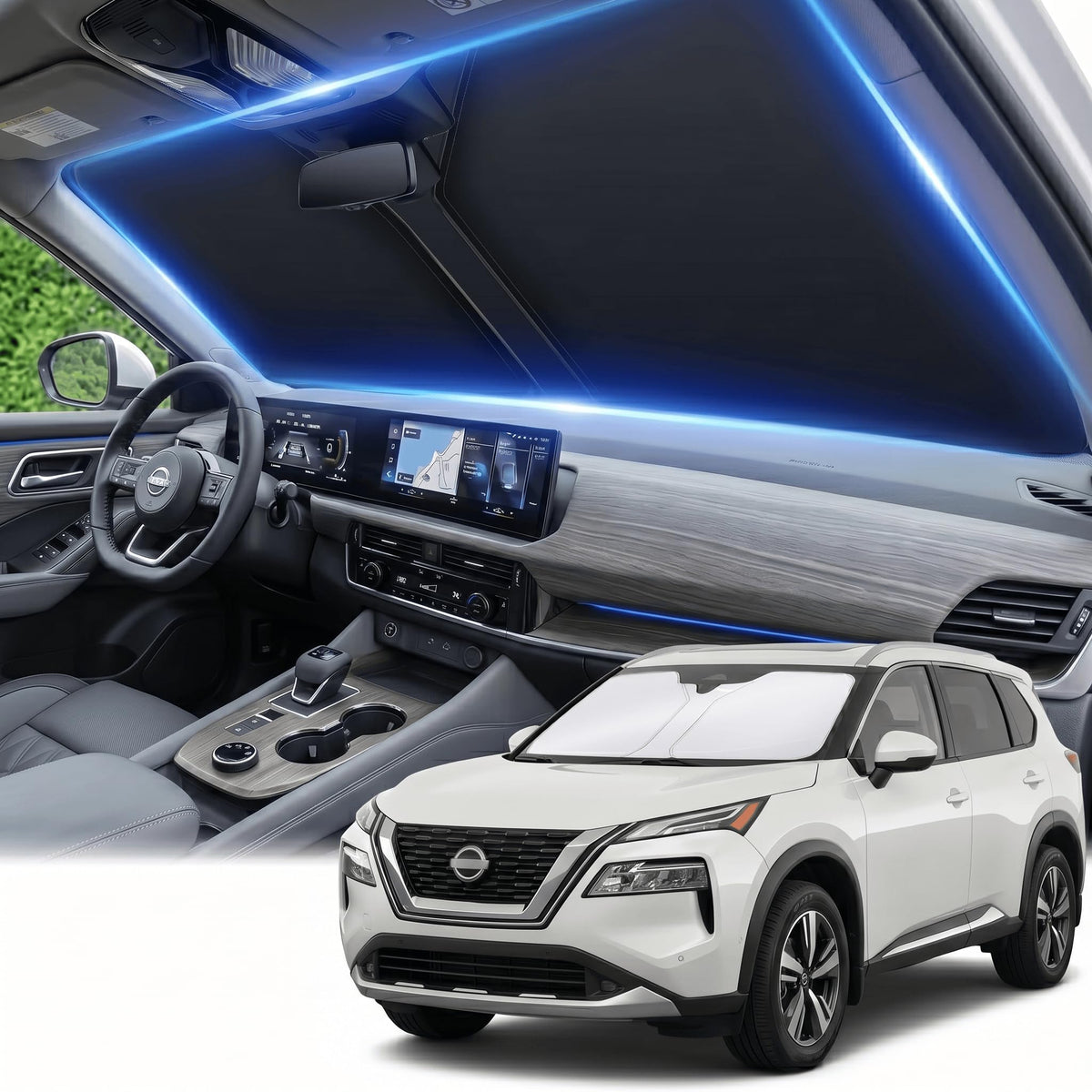 for Honda Accord 2018-2022 Windshield Sun Shade Front Window Shade Custom Fit Accord Accessories Sun Visor Foldable Shade Blocks UV Rays Summer Must Have Car Accessories