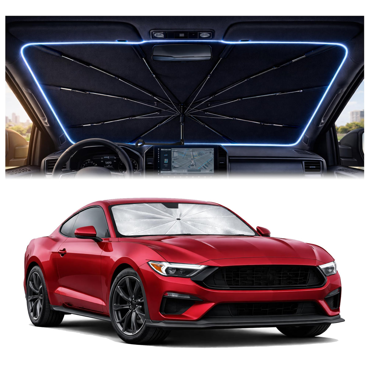 Car Windshield Sun Shade Umbrella for Mercedes Benz GLE 2020-2026