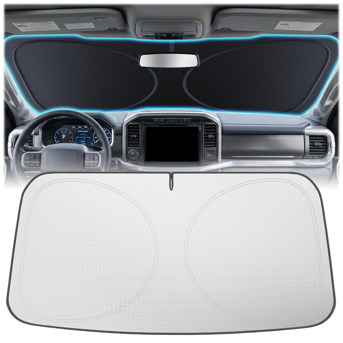 2026 Upgraded Windshield Sun Shade for Toyota RAV4 [Precision Custom Fit, Superior UV & Heat Block] Cooling Tech Fabric, Durable Foldable with Storage Bag, Fits 2000-2026
