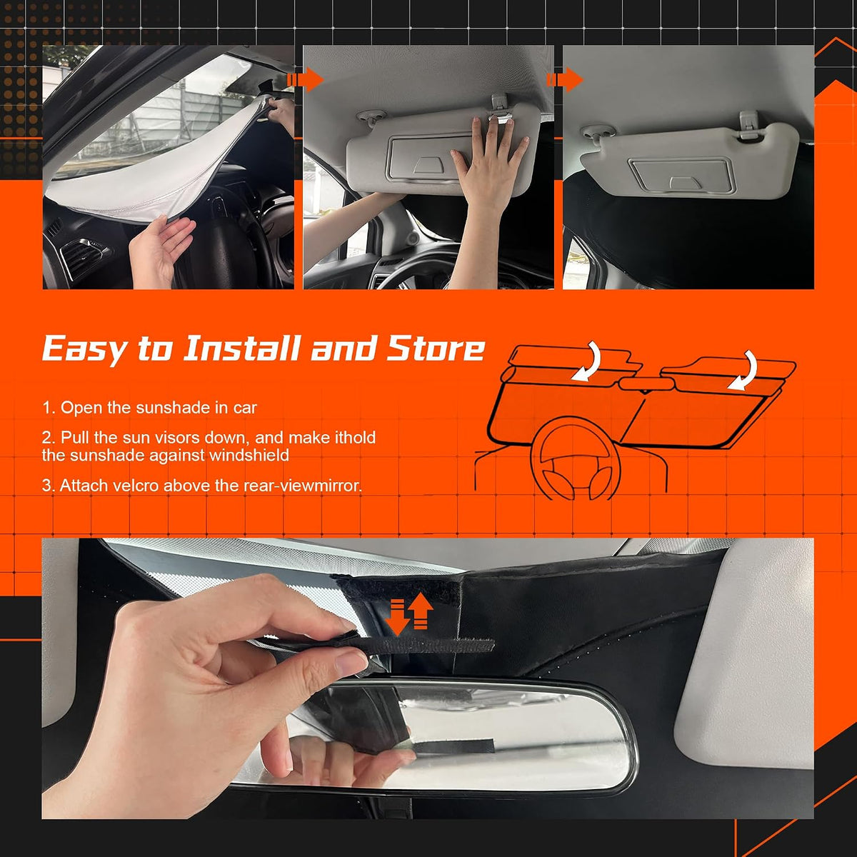 Custom Fit Windshield Sun Shade for Kia Telluride 2027