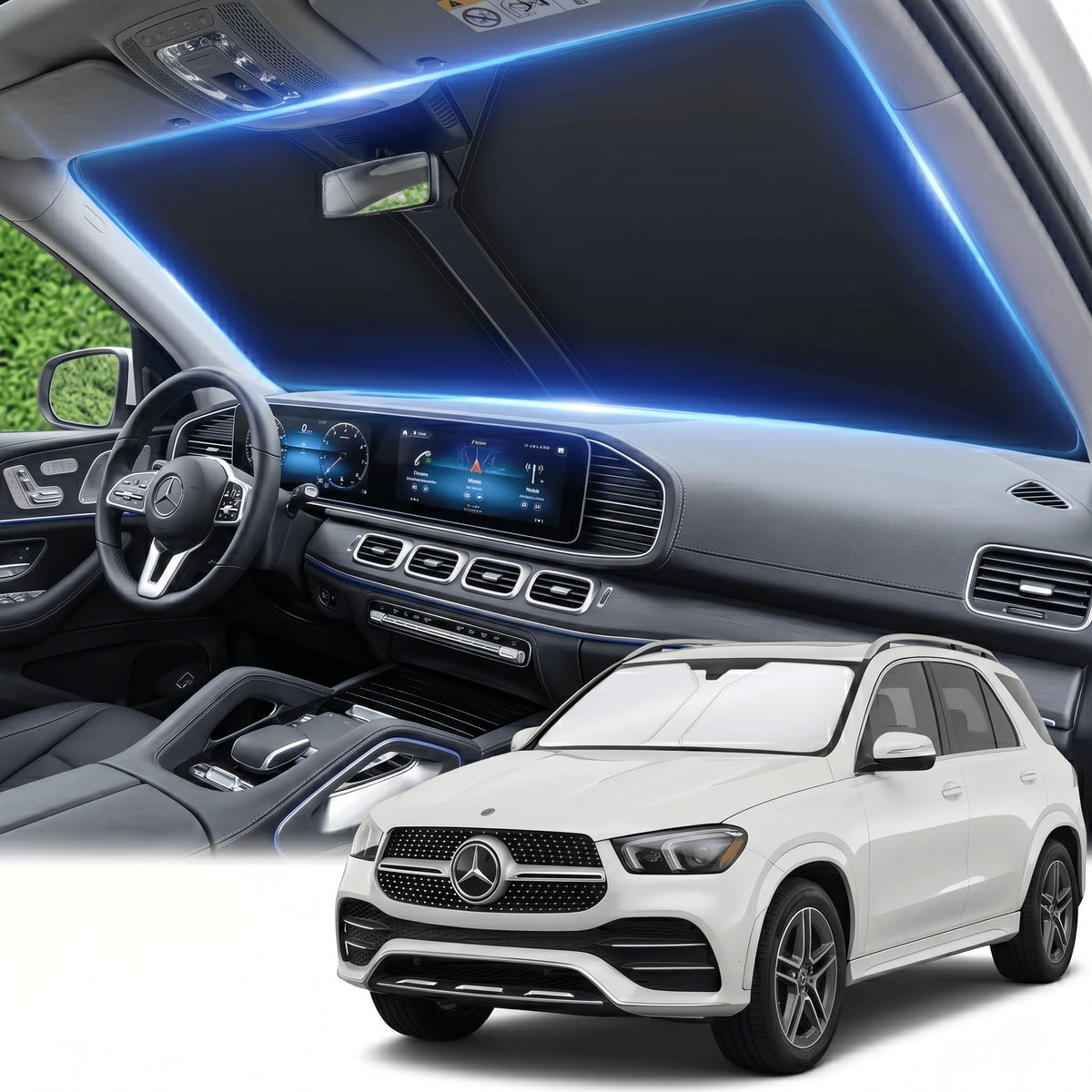for Honda Accord 2018-2022 Windshield Sun Shade Front Window Shade Custom Fit Accord Accessories Sun Visor Foldable Shade Blocks UV Rays Summer Must Have Car Accessories