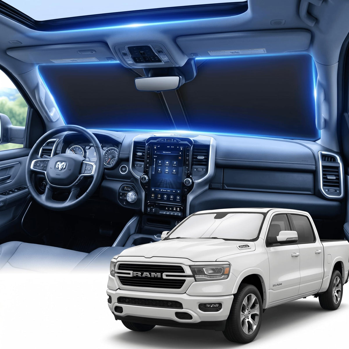 for Honda Accord 2018-2022 Windshield Sun Shade Front Window Shade Custom Fit Accord Accessories Sun Visor Foldable Shade Blocks UV Rays Summer Must Have Car Accessories