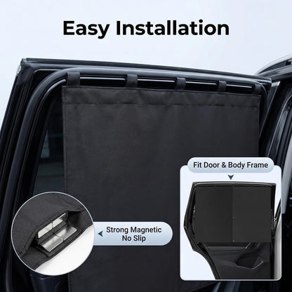 2Pack Car Side Window Curtain Sun Shade,Car Window Shade,Double Layer Sun Shade with Strong Magnets,Universal Sunshade for Cars SUV Trucks(Black-mesh,2PC)