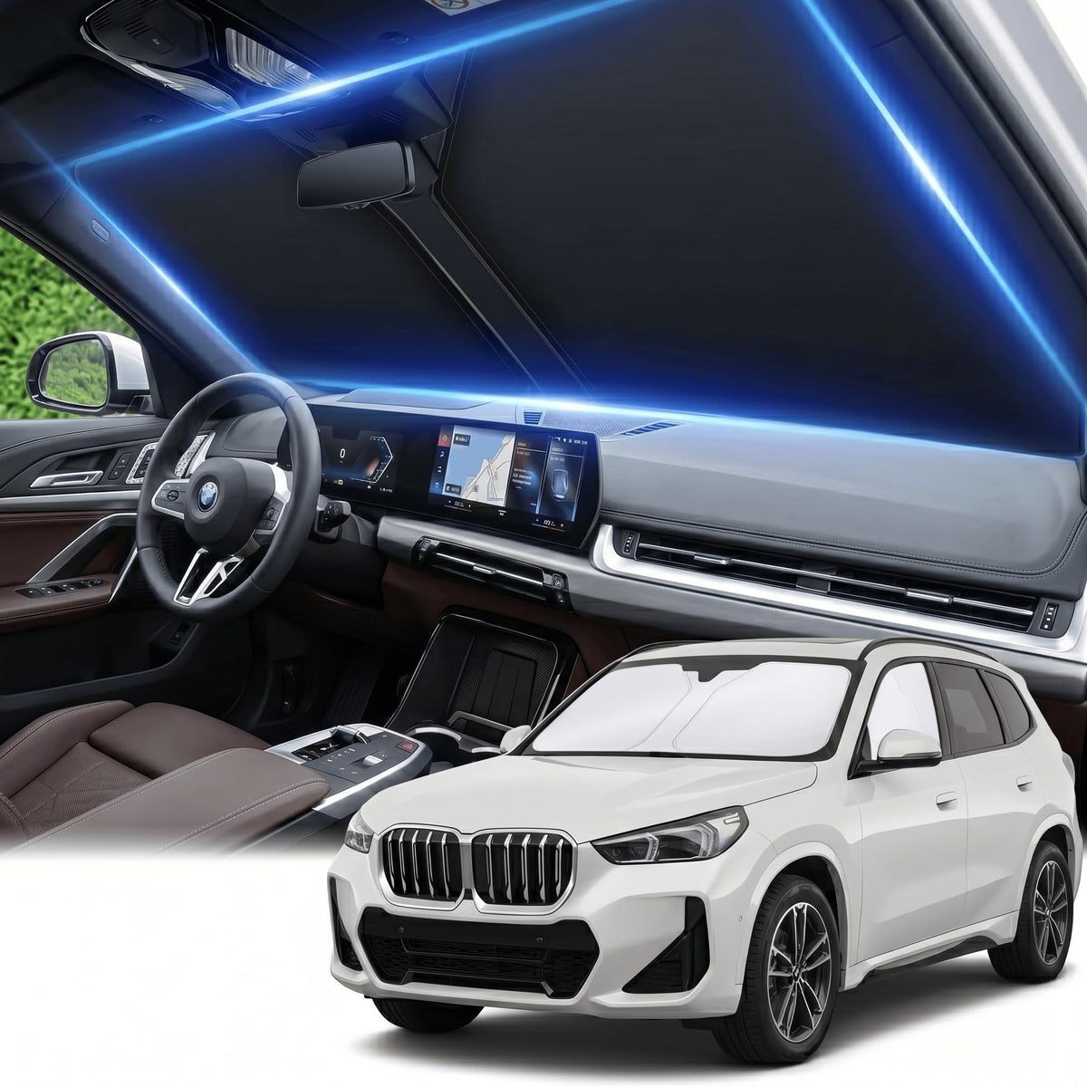 for Honda Accord 2018-2022 Windshield Sun Shade Front Window Shade Custom Fit Accord Accessories Sun Visor Foldable Shade Blocks UV Rays Summer Must Have Car Accessories