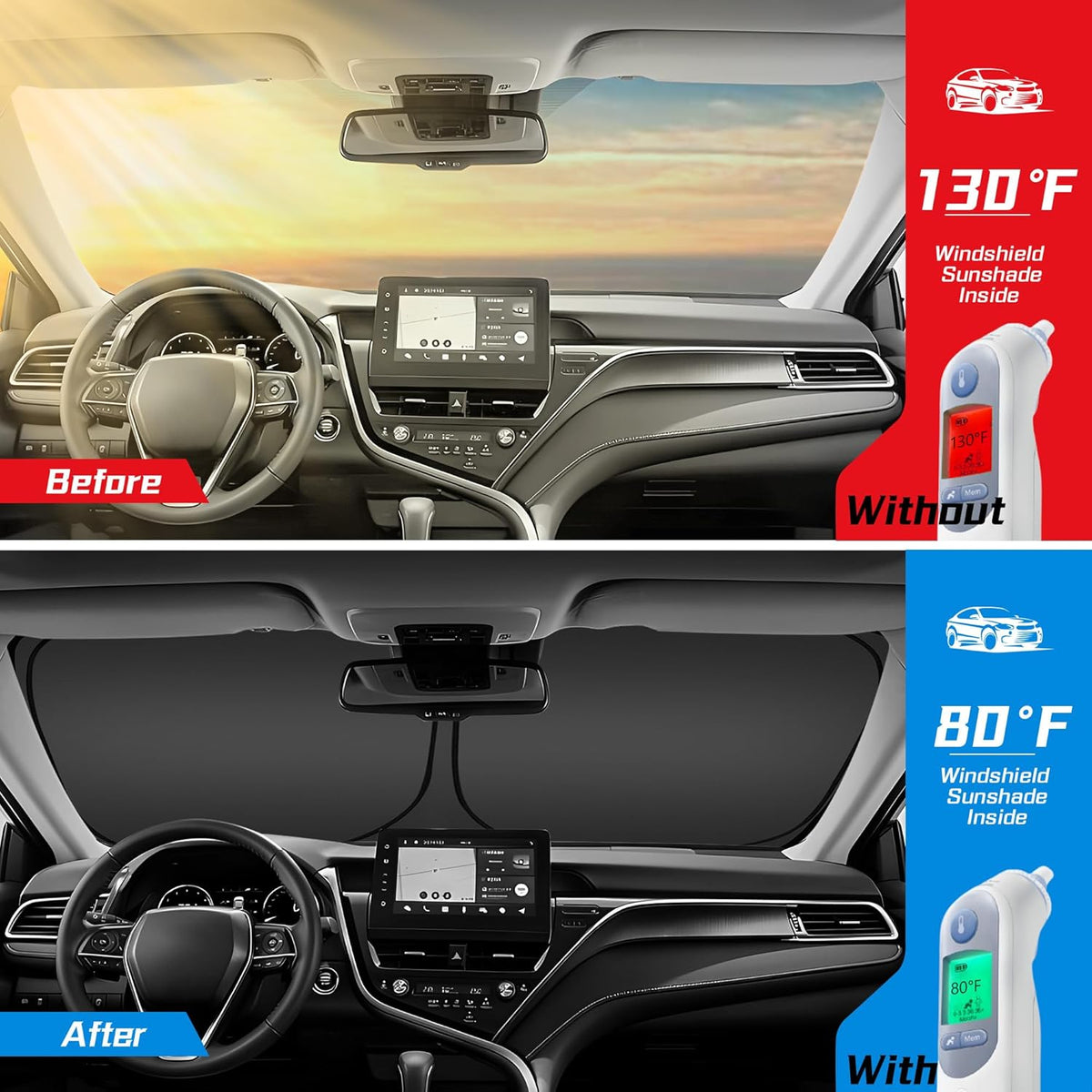 ARISMOTOR Windshield Sun Shade for Kia NIRO 2017-2024