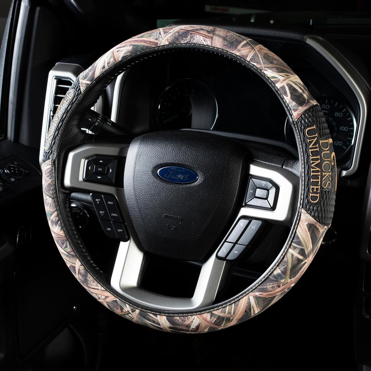 Ducks Unlimited Steering Wheel Cover, Mossy Oak Shadow Grass Blades (SIOC)