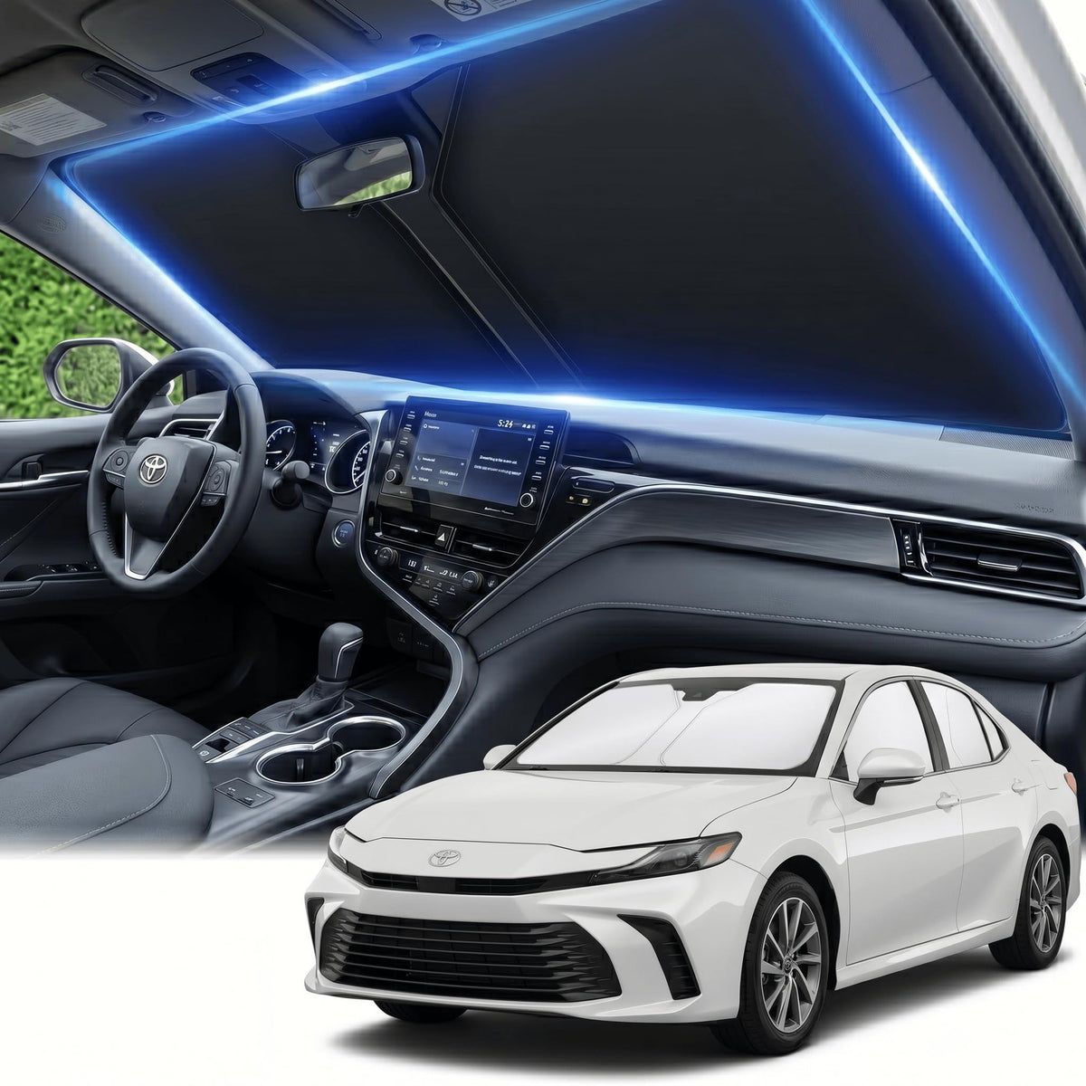 for Honda Accord 2018-2022 Windshield Sun Shade Front Window Shade Custom Fit Accord Accessories Sun Visor Foldable Shade Blocks UV Rays Summer Must Have Car Accessories