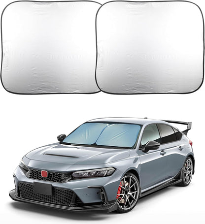 EcoNour 2-Piece Foldable Car Front Window Sun Shade, UV & Heat Protection
