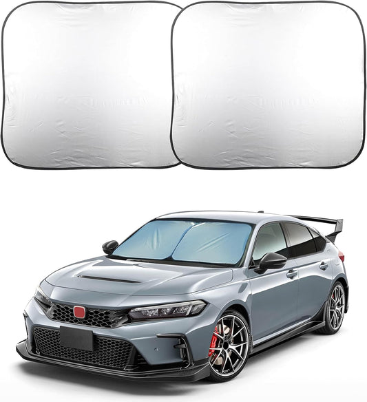 EcoNour 2-Piece Foldable Car Front Window Sun Shade, UV & Heat Protection