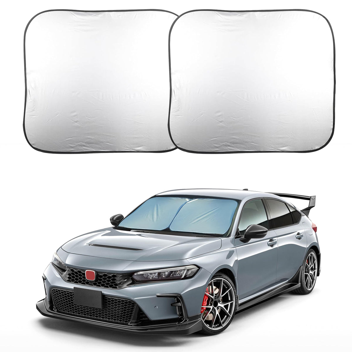 EcoNour 2 Piece Foldable Car Windshield Sun Shade, UV & Heat Protection