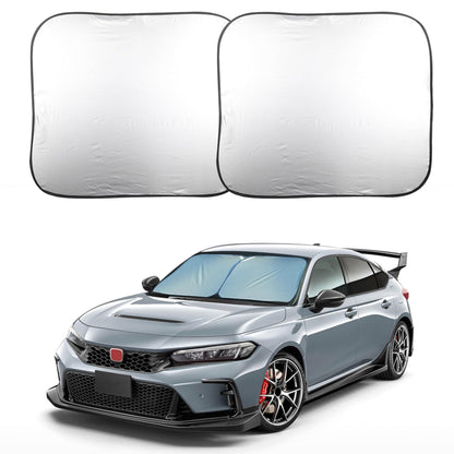 EcoNour 2-Piece Foldable Car Front Window Sun Shade, UV & Heat Protection