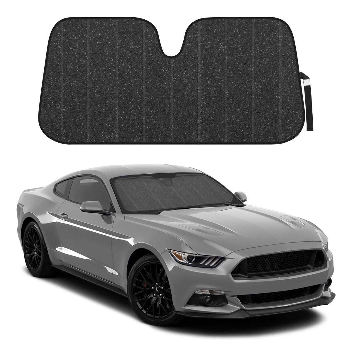 BDK Iridescent Mermaid, Hologram Foil, Chameleon Front Windshield Sun Shade, Double Bubble Accordion Folding Auto Sunshade for Car Truck SUV 58 x 27 Inch