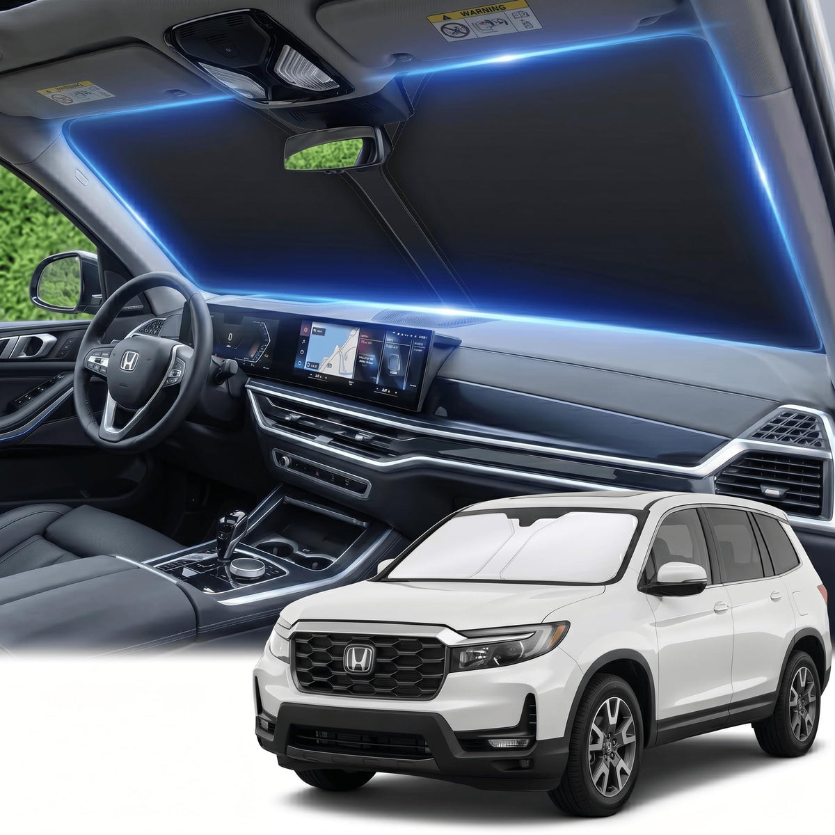for Honda Accord 2018-2022 Windshield Sun Shade Front Window Shade Custom Fit Accord Accessories Sun Visor Foldable Shade Blocks UV Rays Summer Must Have Car Accessories