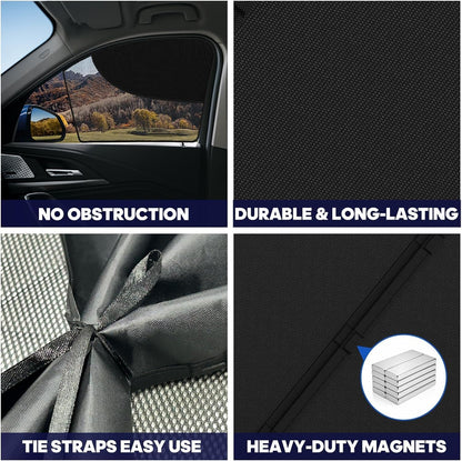 4PCS Magnetic Car Window Shades for Side Window, Car Curtains