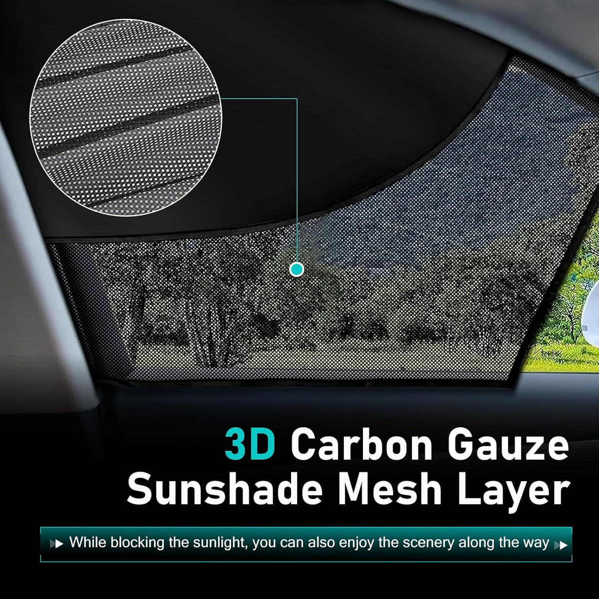 2 PCS Magnetic Car Side Window Shades, Mesh Sun Blocker Cover