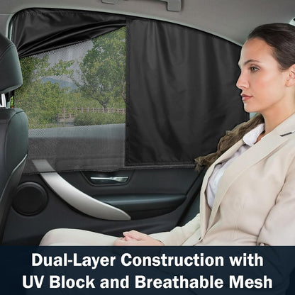 Car Window Shades, Side Window Sun Shades Blocks Heat and UV Rays Glare, Magnetic Car Privacy Safe Curtains for Back Windows, Camping Accessories for Baby