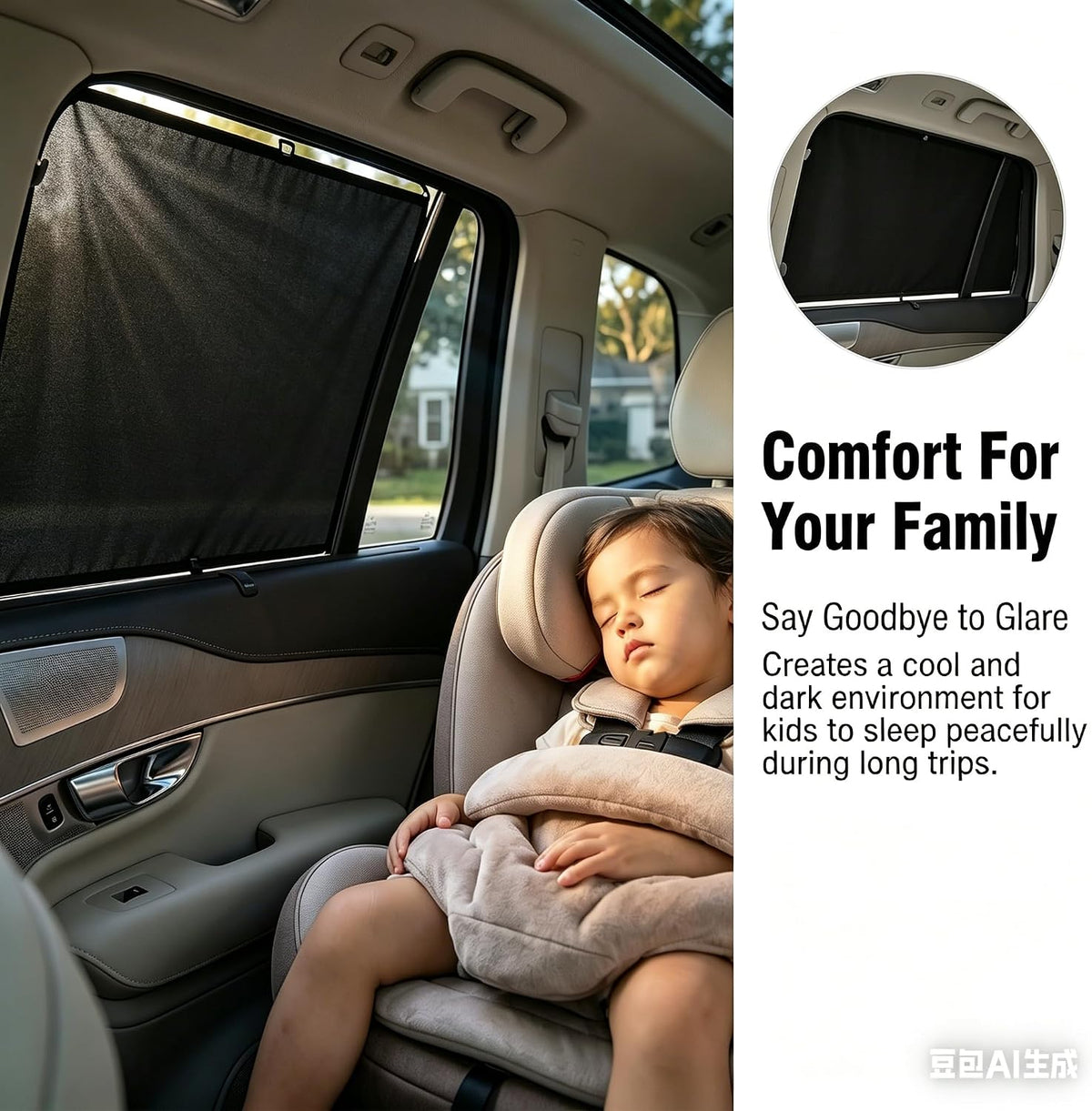 4 PCS Car Side Window Sun Shades, Heat Insulation & Sun Blocking Magnetic Shade for Baby, Full Blackout Privacy Protection Curtain for Front & Rear Windows, Universal for Most Cars (Silver)