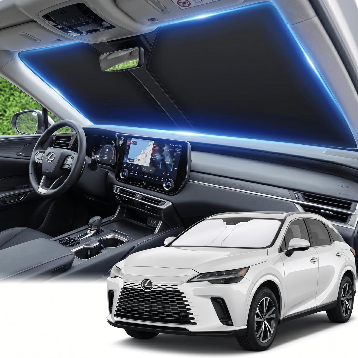 for Honda Accord 2018-2022 Windshield Sun Shade Front Window Shade Custom Fit Accord Accessories Sun Visor Foldable Shade Blocks UV Rays Summer Must Have Car Accessories