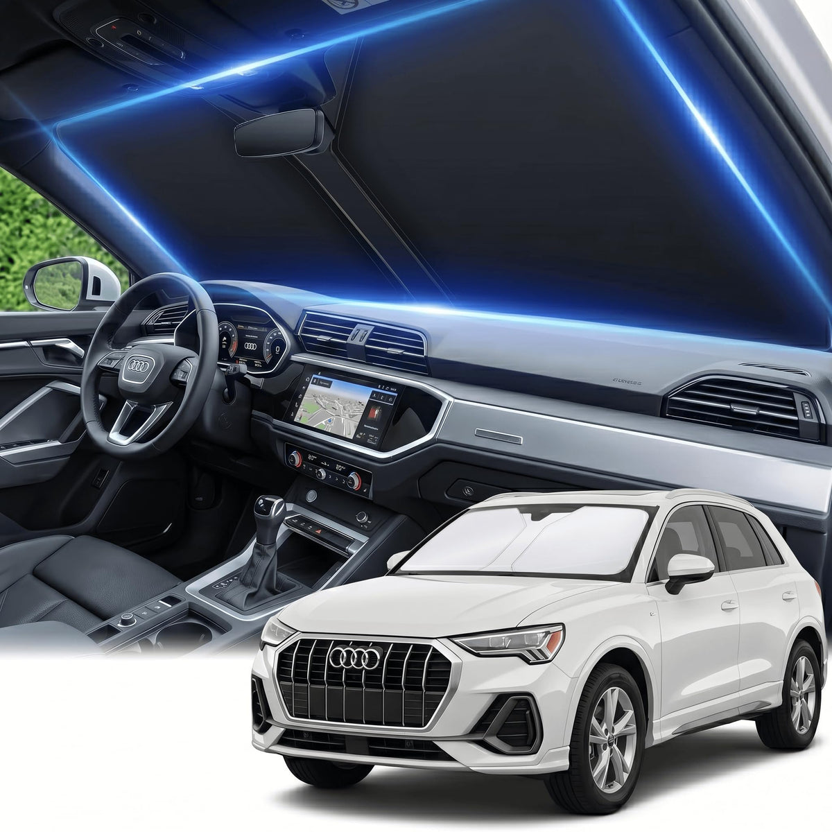 for Honda Accord 2018-2022 Windshield Sun Shade Front Window Shade Custom Fit Accord Accessories Sun Visor Foldable Shade Blocks UV Rays Summer Must Have Car Accessories