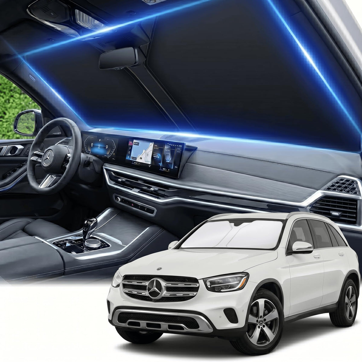 for Honda Accord 2018-2022 Windshield Sun Shade Front Window Shade Custom Fit Accord Accessories Sun Visor Foldable Shade Blocks UV Rays Summer Must Have Car Accessories