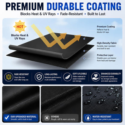 Magnetic Car Window Shades, Blackout UV Protection, 2 Pack