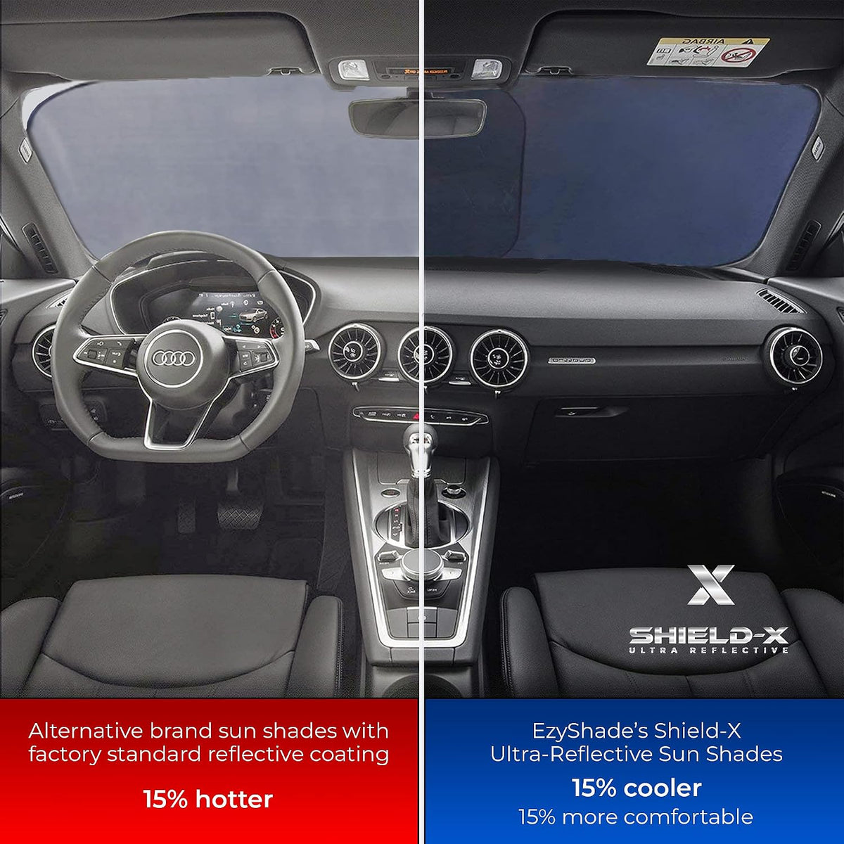 EzyShade Car Windshield Sun Shade. See Vehicle Size-Chart. Medium (M) Size