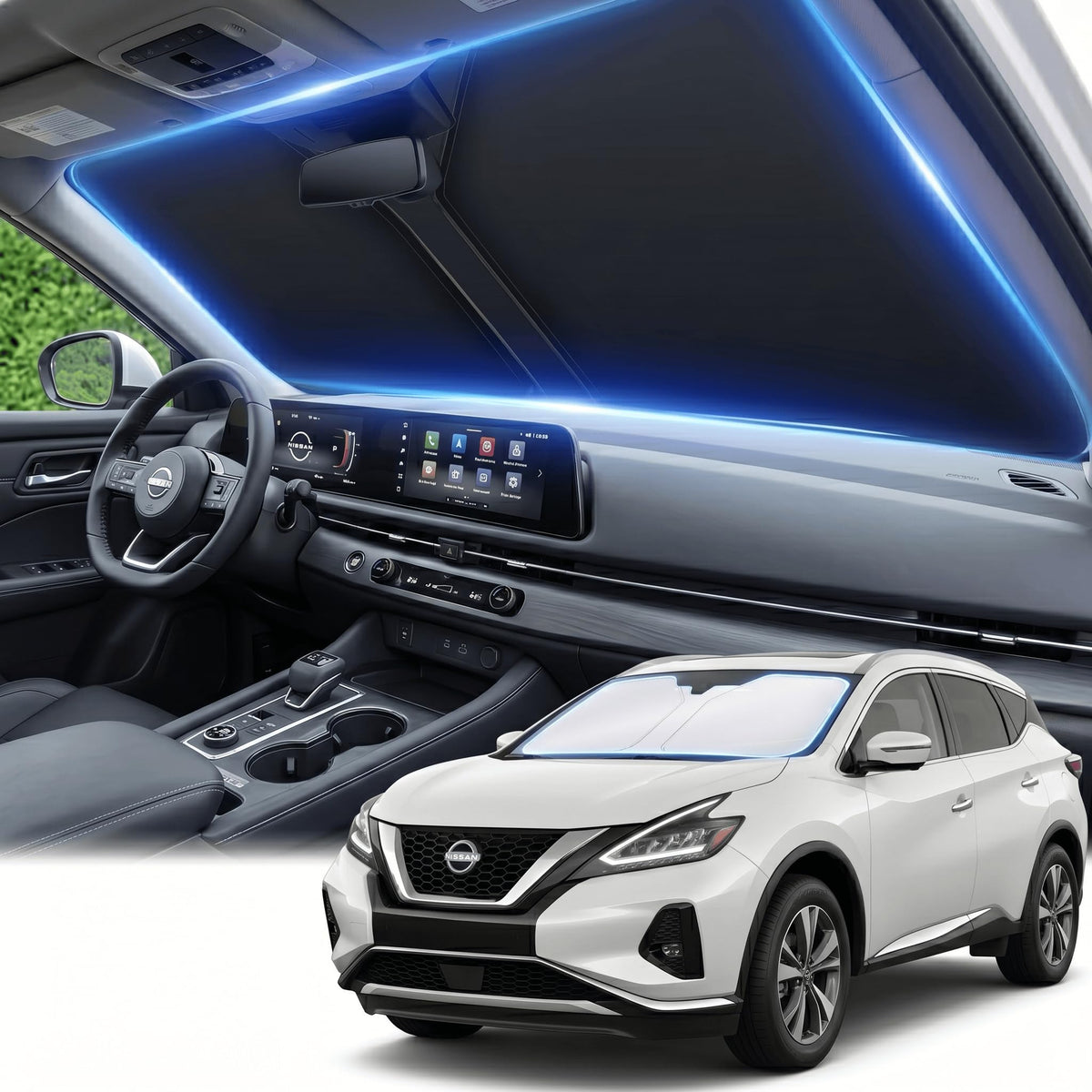 for Honda Accord 2018-2022 Windshield Sun Shade Front Window Shade Custom Fit Accord Accessories Sun Visor Foldable Shade Blocks UV Rays Summer Must Have Car Accessories