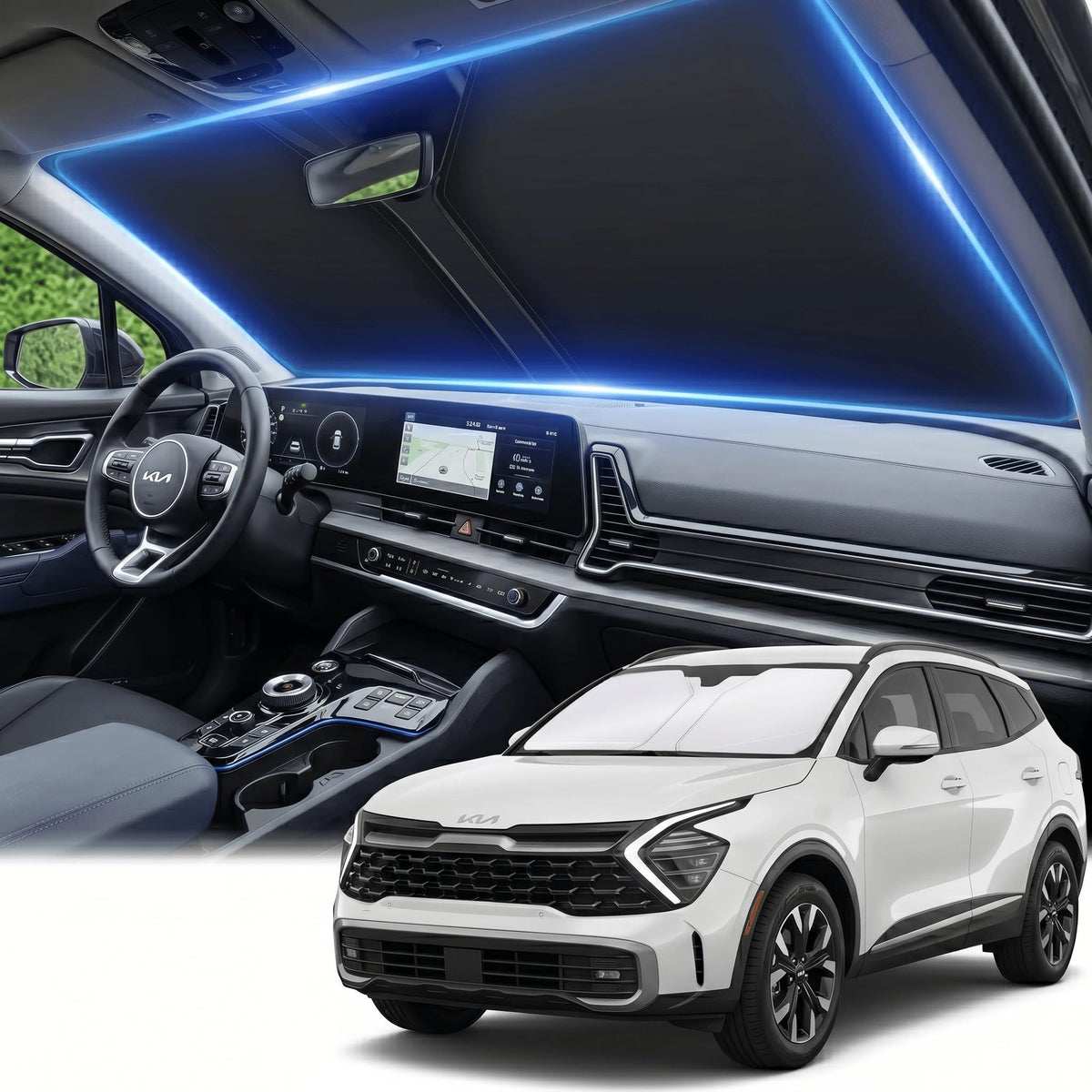 for Honda Accord 2018-2022 Windshield Sun Shade Front Window Shade Custom Fit Accord Accessories Sun Visor Foldable Shade Blocks UV Rays Summer Must Have Car Accessories