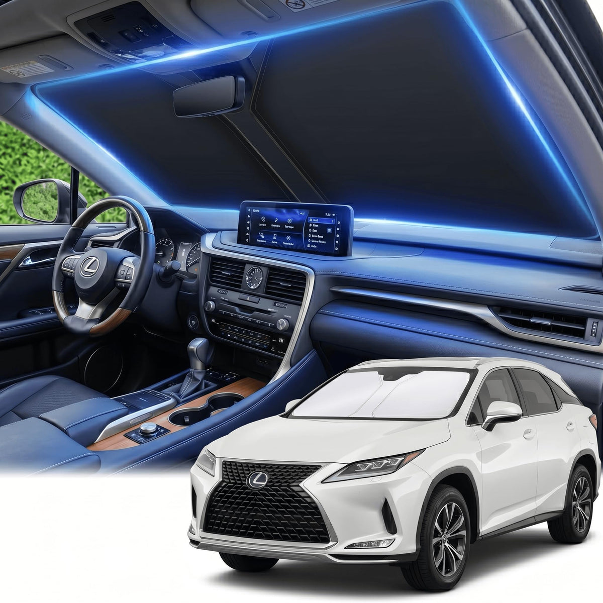for Honda Accord 2018-2022 Windshield Sun Shade Front Window Shade Custom Fit Accord Accessories Sun Visor Foldable Shade Blocks UV Rays Summer Must Have Car Accessories