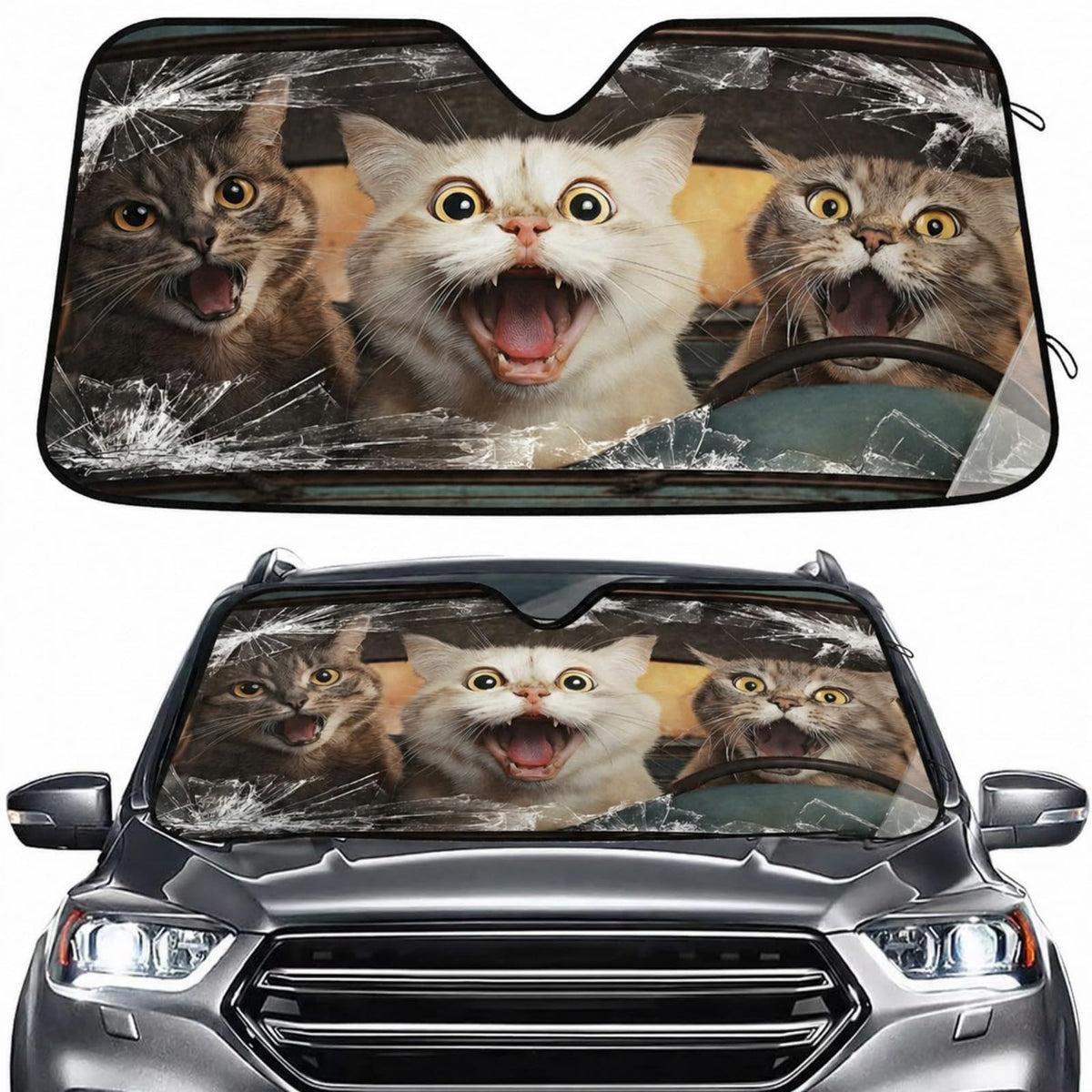 Sea Turtle Teal Windshield Sun Shade for Car Auto SUV Truck Foldable Front Window Sunshade Sun Visor Protector Block UV Rays Reflect Heat, 55" x 28"
