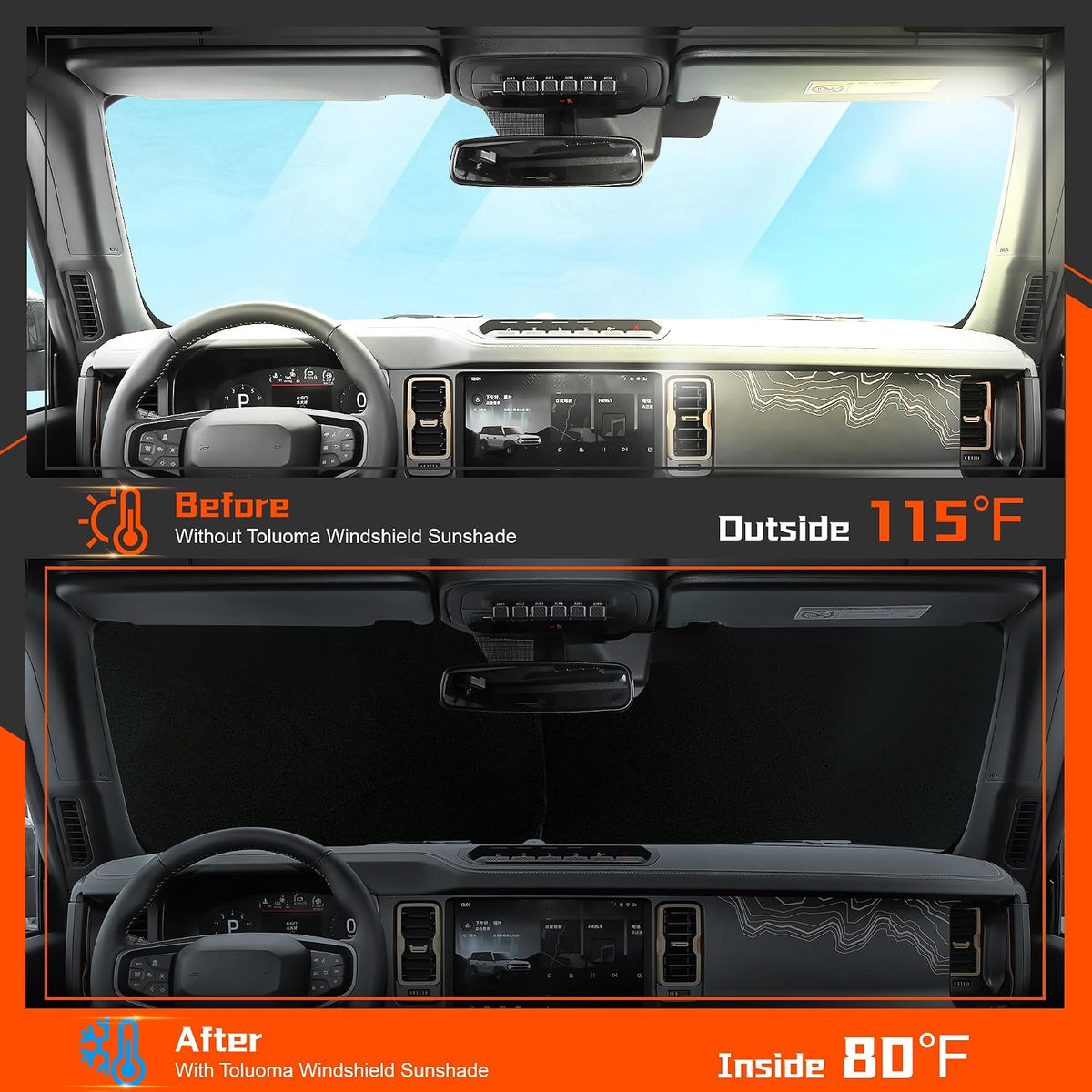 Custom Fit Windshield Sun Shade for Kia Telluride 2027