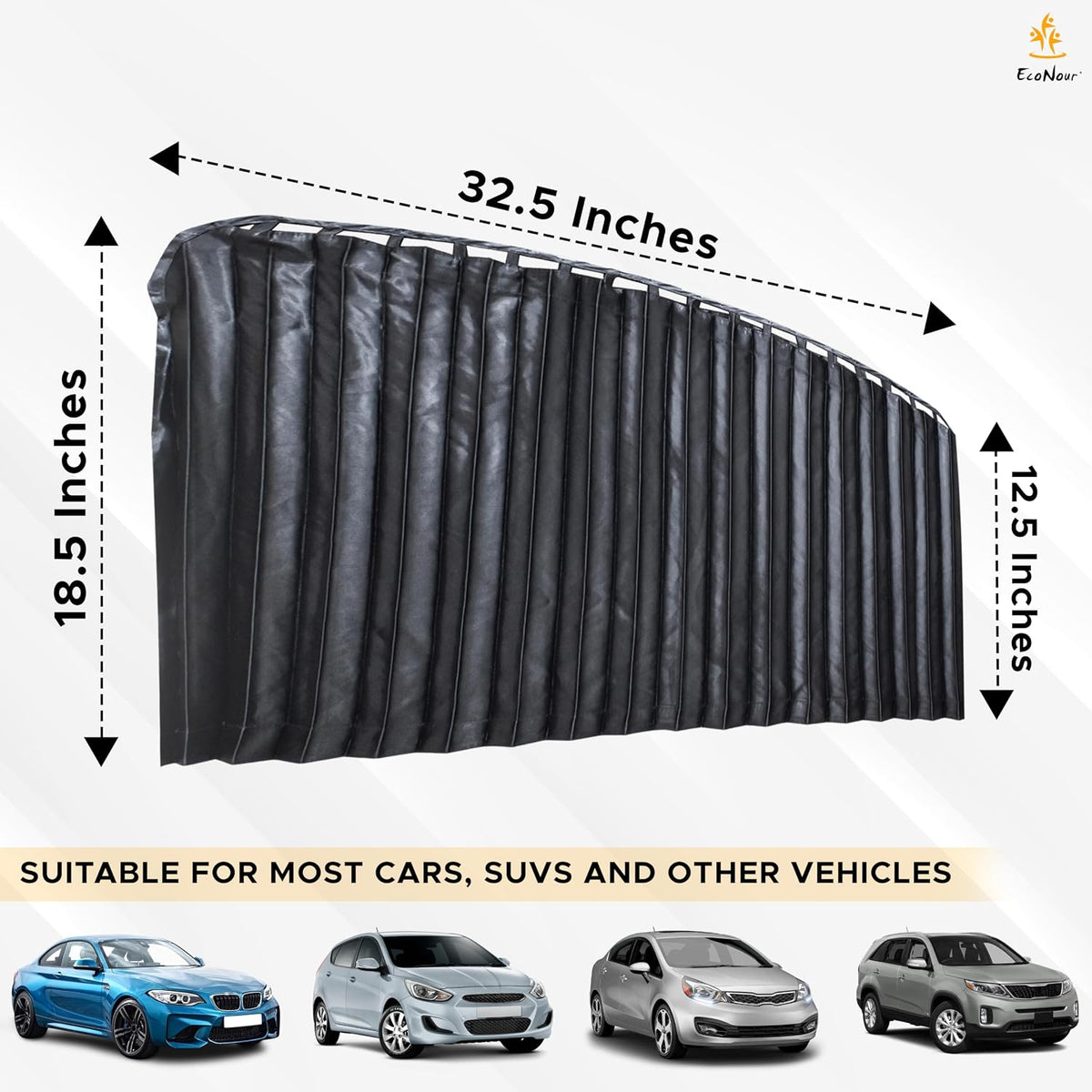 EcoNour Car Curtains for Front Windows 2 Pack, Car Privacy Magnetic Shades