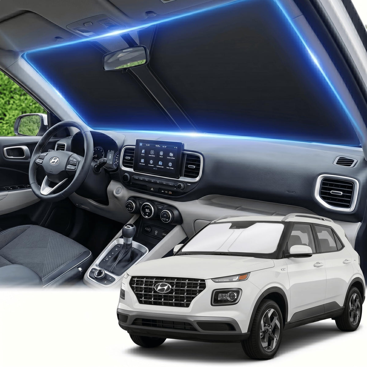 for Honda Accord 2018-2022 Windshield Sun Shade Front Window Shade Custom Fit Accord Accessories Sun Visor Foldable Shade Blocks UV Rays Summer Must Have Car Accessories