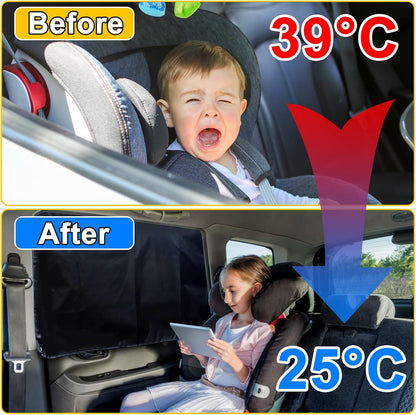 Lechin Magnetic Car Side Window Sun Shades for Baby, 2 PCS, 31.5 x 20 in