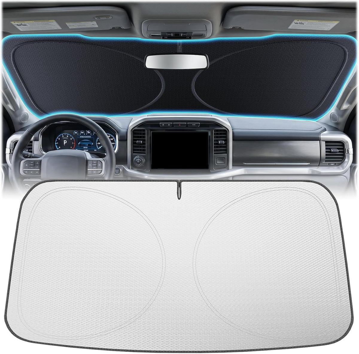 2026 Upgraded Windshield Sun Shade for Toyota RAV4 [Precision Custom Fit, Superior UV & Heat Block] Cooling Tech Fabric, Durable Foldable with Storage Bag, Fits 2000-2026