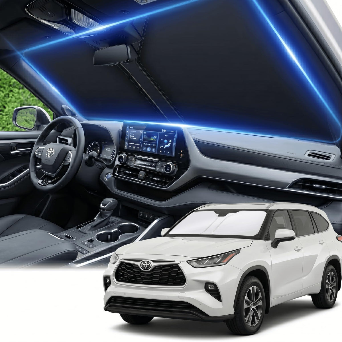 for Honda Accord 2018-2022 Windshield Sun Shade Front Window Shade Custom Fit Accord Accessories Sun Visor Foldable Shade Blocks UV Rays Summer Must Have Car Accessories