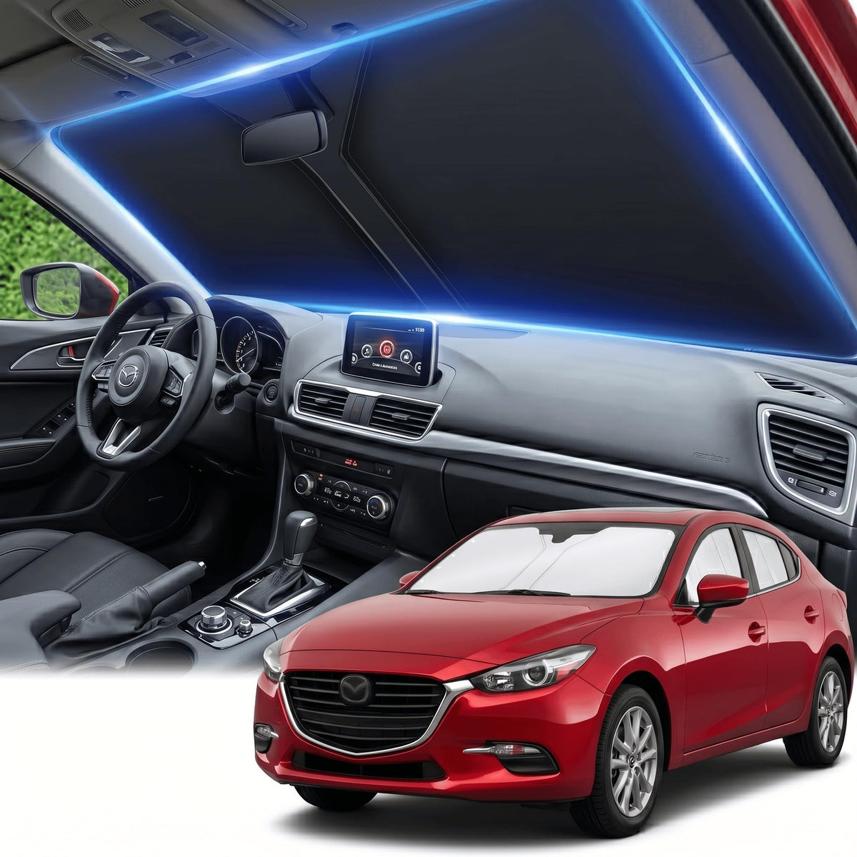 for Honda Accord 2018-2022 Windshield Sun Shade Front Window Shade Custom Fit Accord Accessories Sun Visor Foldable Shade Blocks UV Rays Summer Must Have Car Accessories