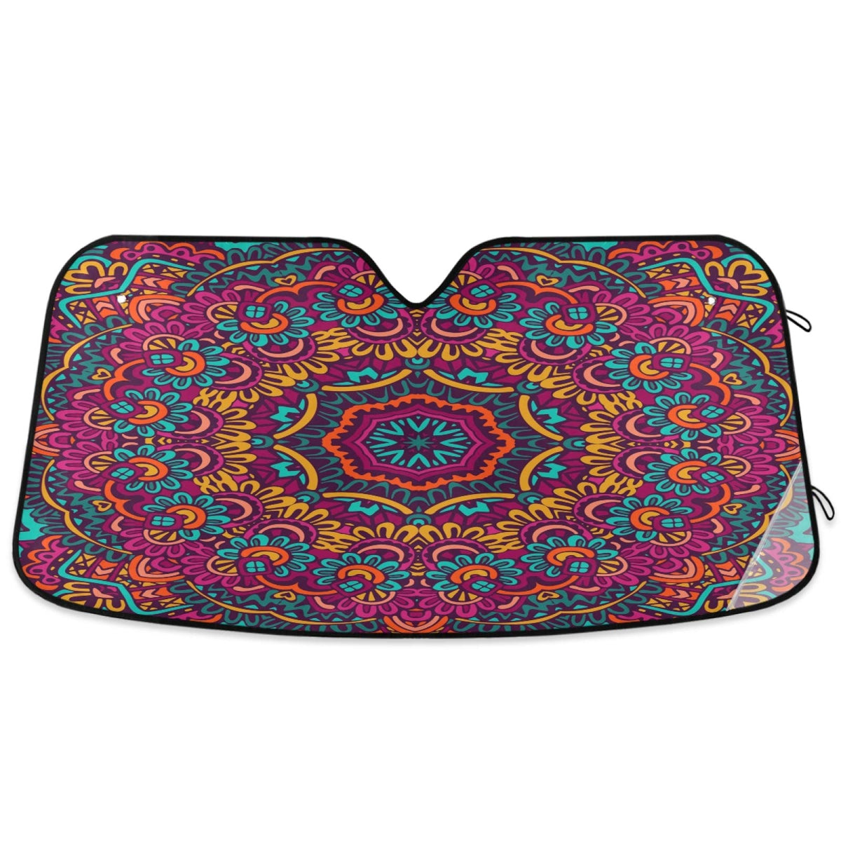 Black Leopard Car Windshield Sun Shade African Animal Skin Print Foldable UV Ray Sun Visor Protector Sunshade to Keep Your Vehicle Cool (51" x 27")