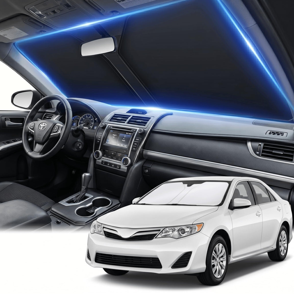for Honda Accord 2018-2022 Windshield Sun Shade Front Window Shade Custom Fit Accord Accessories Sun Visor Foldable Shade Blocks UV Rays Summer Must Have Car Accessories