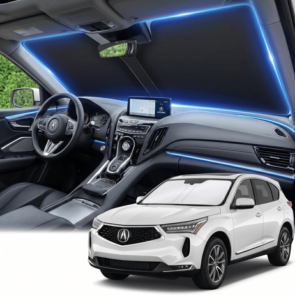 for Honda Accord 2018-2022 Windshield Sun Shade Front Window Shade Custom Fit Accord Accessories Sun Visor Foldable Shade Blocks UV Rays Summer Must Have Car Accessories