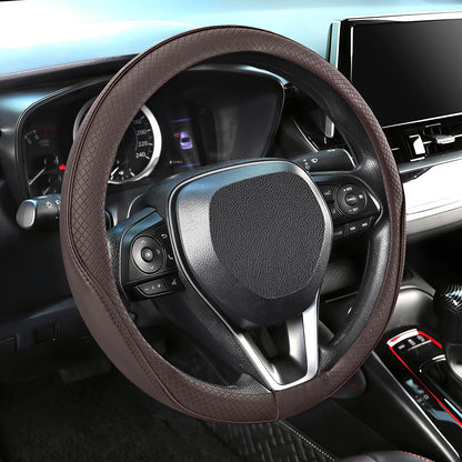 SEG Direct Black Car Steering Wheel Cover Medium Size 14.5-15 inch